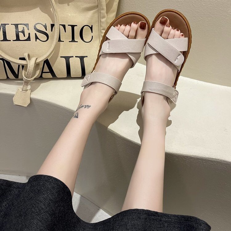 Giày sandal đế bằng quai chéo nhiều màu cực hót trend - LK51