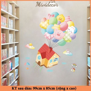 Decal dán tường cho bé Mividecor hình dán tường ngôi nhà