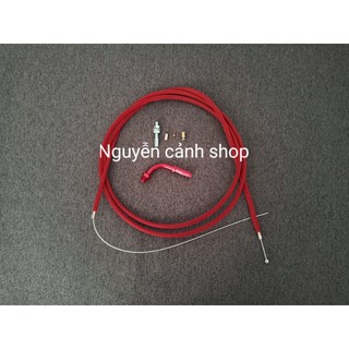 Dây ga đỏ + đầu ga màu cho xe wave ,xe sirius 2 món domino