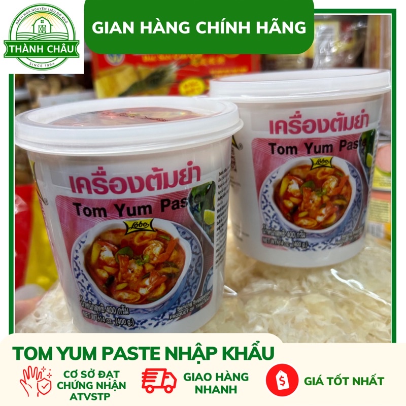 (Nhập Khẩu) Hủ 400gram GIA VỊ NẤU LẨU THÁI TOM YUM PASTE hiệu LOBO Ăn Chay Được