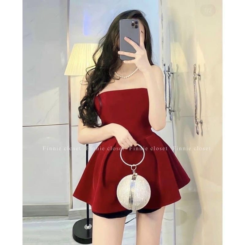 Áo cúp ngực phôm xoè vải Nhung Cao Cấp có MOD