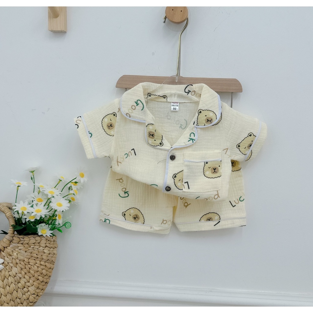 Đồ ngủ, bộ pijama chất Musilin Organic họa tiết ngộ nghĩnh cho bé trai, bé gái