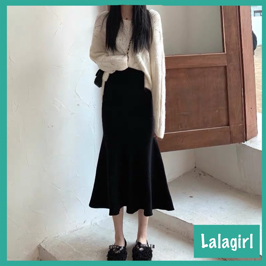 Chân Váy Đuôi Cá Midi Dáng Dài Ôm Body, Khóa Kéo Xẻ Sau Chất Thun Cao Cấp Siêu Hách Dáng