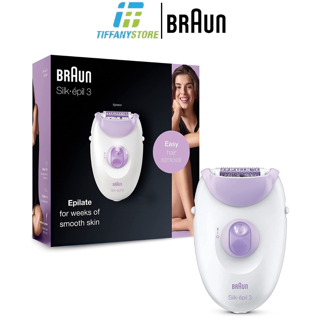 Máy nhổ lông Braun 3170 Epilator giúp tẩy lông tại nhà hiệu quả - chính hãng nhập từ Mỹ - Made In Germany