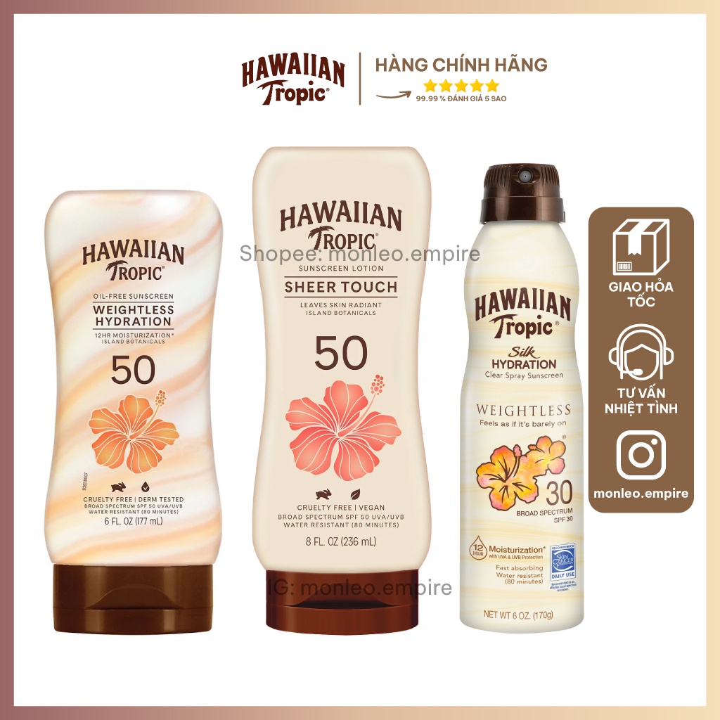 Kem chống nắng toàn thân Hawaiian Tropic Sheer Touch Lotion Sunscreen