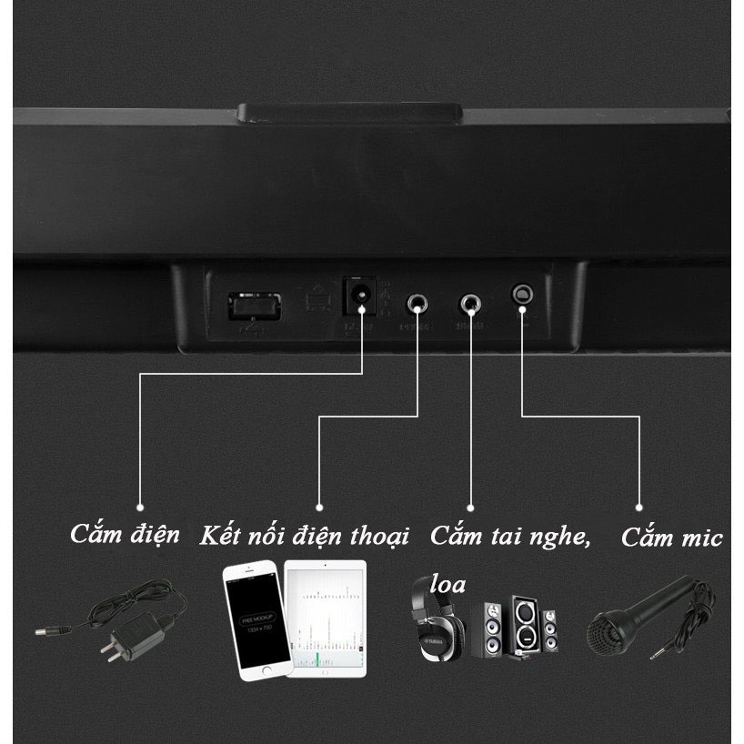 Đàn organ, đàn piano điện tử MQ6136 61 phím cao cấp, phù hợp cho người mới và đang học đàn