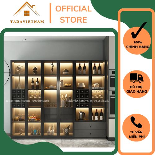 Tủ rượu gia đình thiết kế thanh lịch chất liệu gỗ MDF thương hiệu TADA- TDTR3