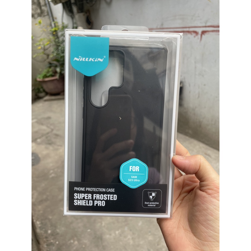 Ốp lưng Nillkin sần cho Samsung S23 Ultra , S23 Plus viền dẻo lưng cứng Nillkin super Frosted Sield Pro