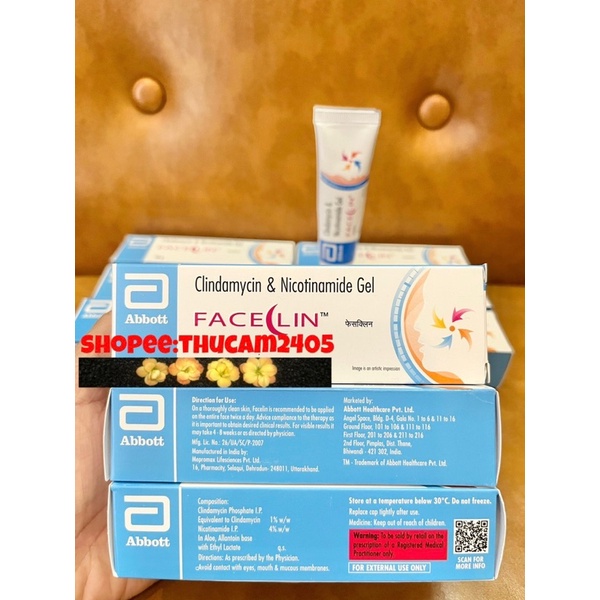 Gel giảm mụn FACELIN Clindamycin & Nicotinamide