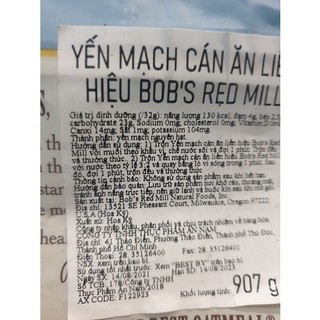 Yến Mạch Cán Ăn Liền Bob's Red Mill 907g