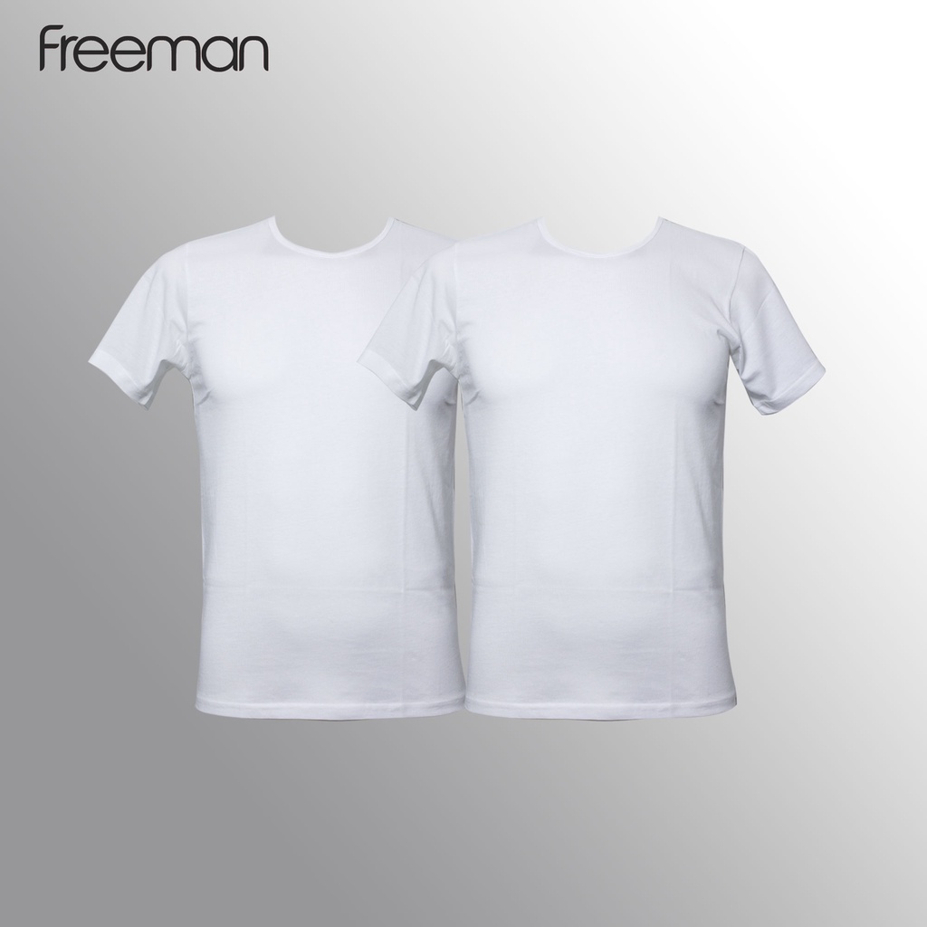 Combo 2 Áo lót nam cổ tròn, tay ngắn, chất liệu cotton thấm hút mồ hôi tốt Freeman TSF601
