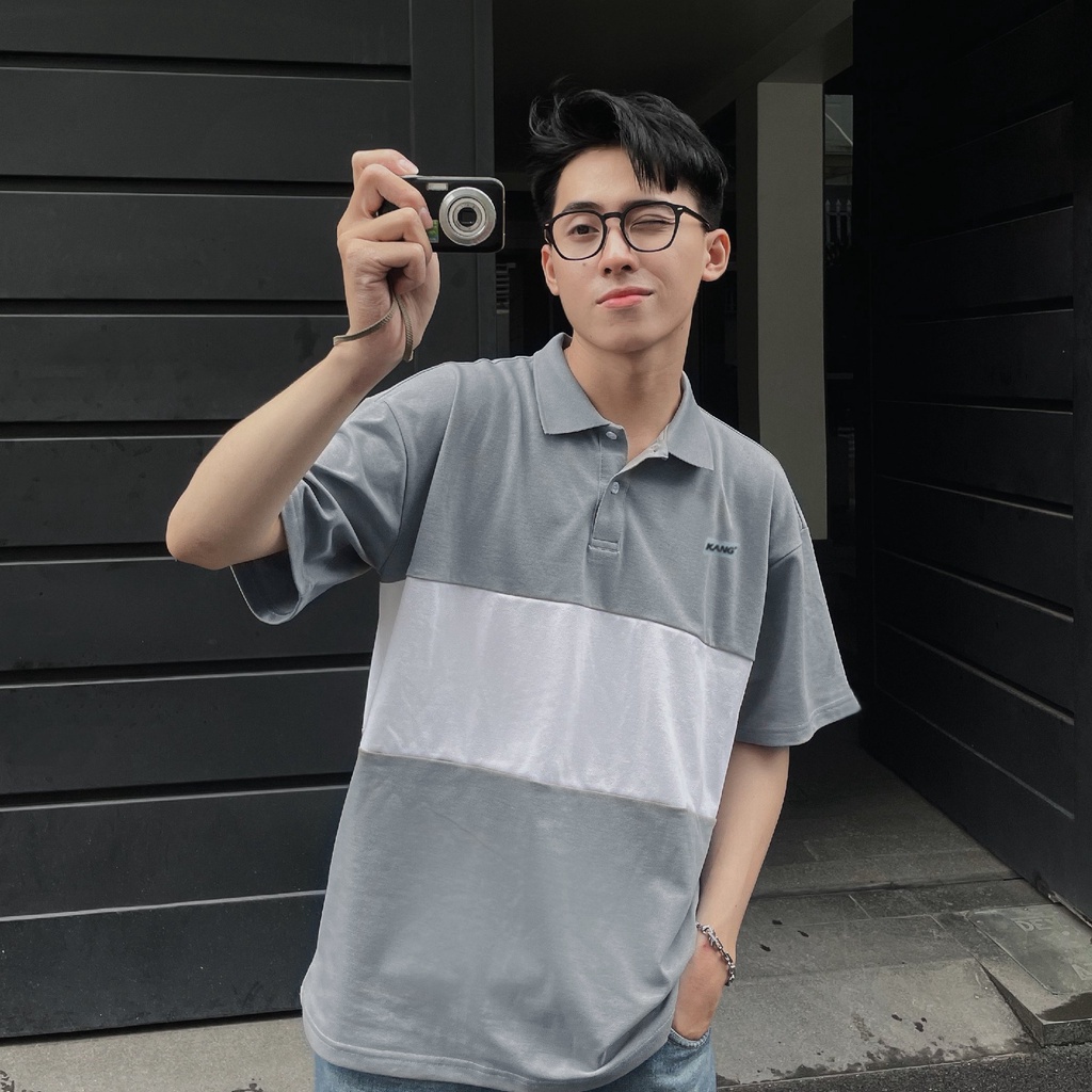 Áo Polo Đẹp OVERSIZE UNISEX Nam Nữ Áo Thun LOCABRAND Form Rộng Có Cổ Chất Cá Sấu Cao Cấp Xám Sọc Trắng Fanshion Hàn Quốc | BigBuy360 - bigbuy360.vn