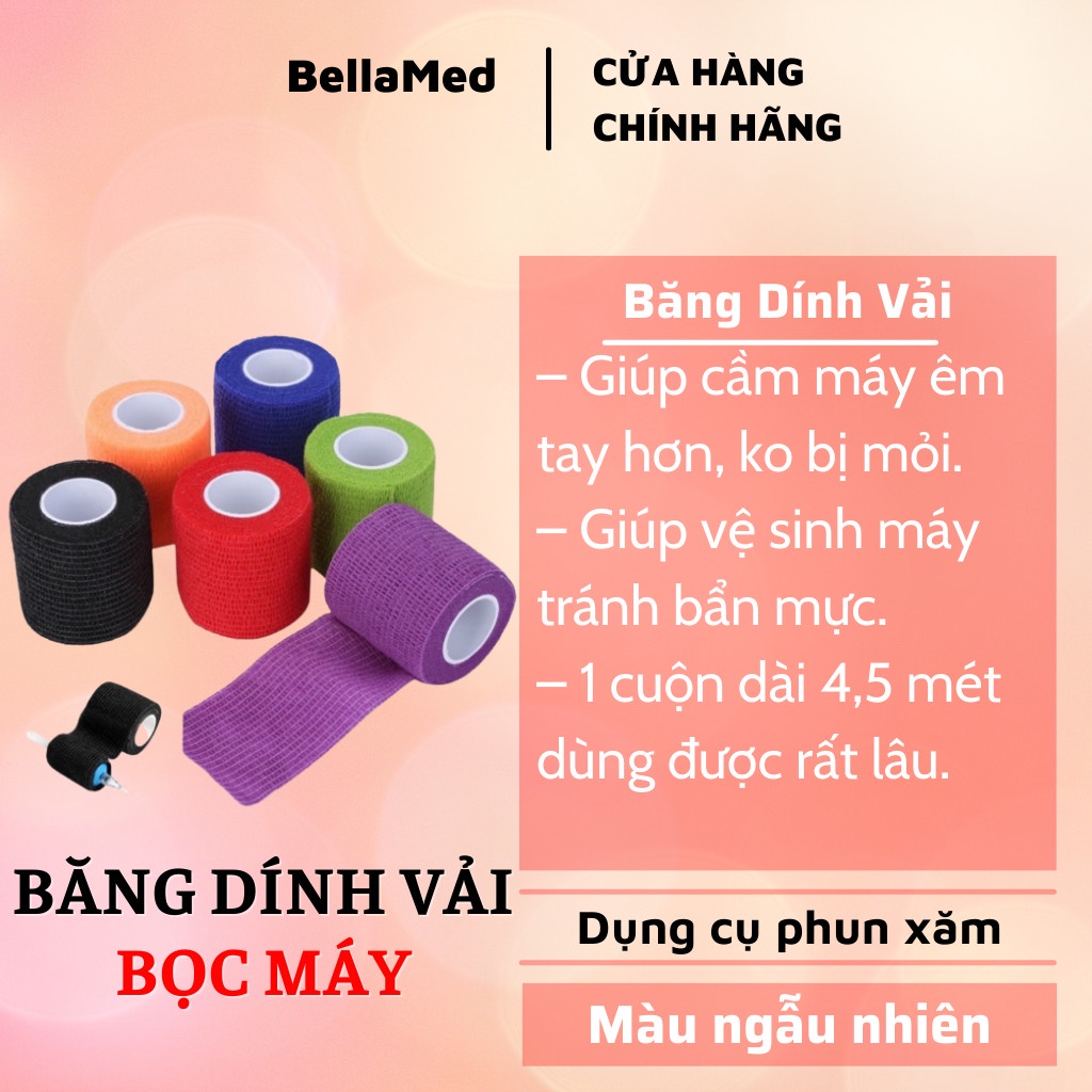 Băng dính vải, băng quấn máy phun xăm chống trơn trượt chuyên dụng