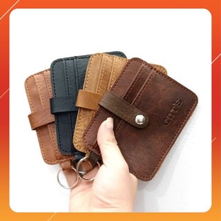 Ví nữ ví nam mini cầm tay Hàn Quốc dạng móc khóa có khoá cài Bỏ túi, móc xe, đựng thẻ card siêu tiện lợi