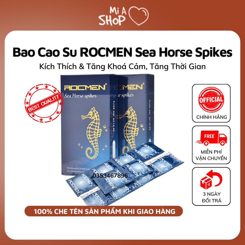 Bao Cao Su ROCMEN Sea Horse Spikes Hương Bạc Hà Siêu Mỏng - Gân Gai
