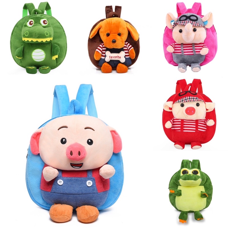 Balo cho bé mầm non bé trai bé gái ba lô voi trẻ em đi học mẫu giáo thú bông voi con dễ thương NGỌC BÍCH