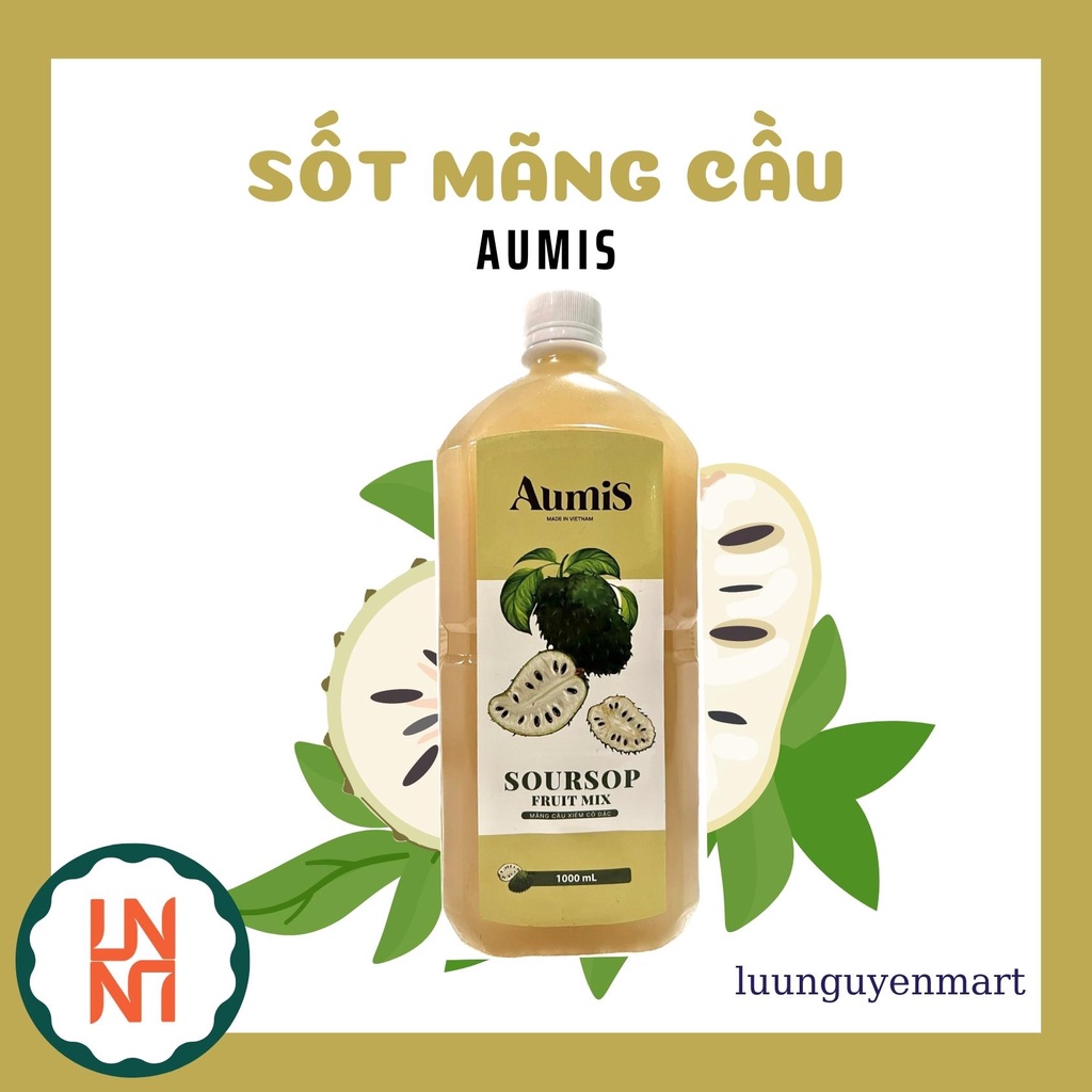 Mứt Mãng Cầu AUMIS Làm Trà Trái Cây, Trà Sữa - Chai 1L