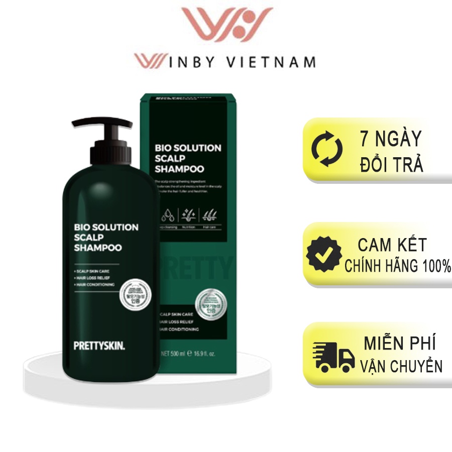 Dầu Gội Bio Solution Scalp Shampoo Pretty Skin, Chống Rụng Tóc, Kích Thích Mọc Tóc Hiệu Quả - 500ml