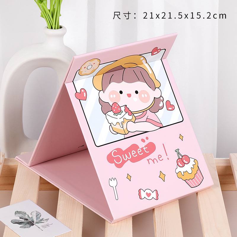 Gương để bàn gấp gọn đáng yêu, gương soi để bàn hoạt hình cute GDB1