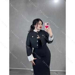 ÁO KHOÁC XỐP VIỀN PHỐI NÚT  [TNT SHOP BIGSIZE 60KG 90KG]