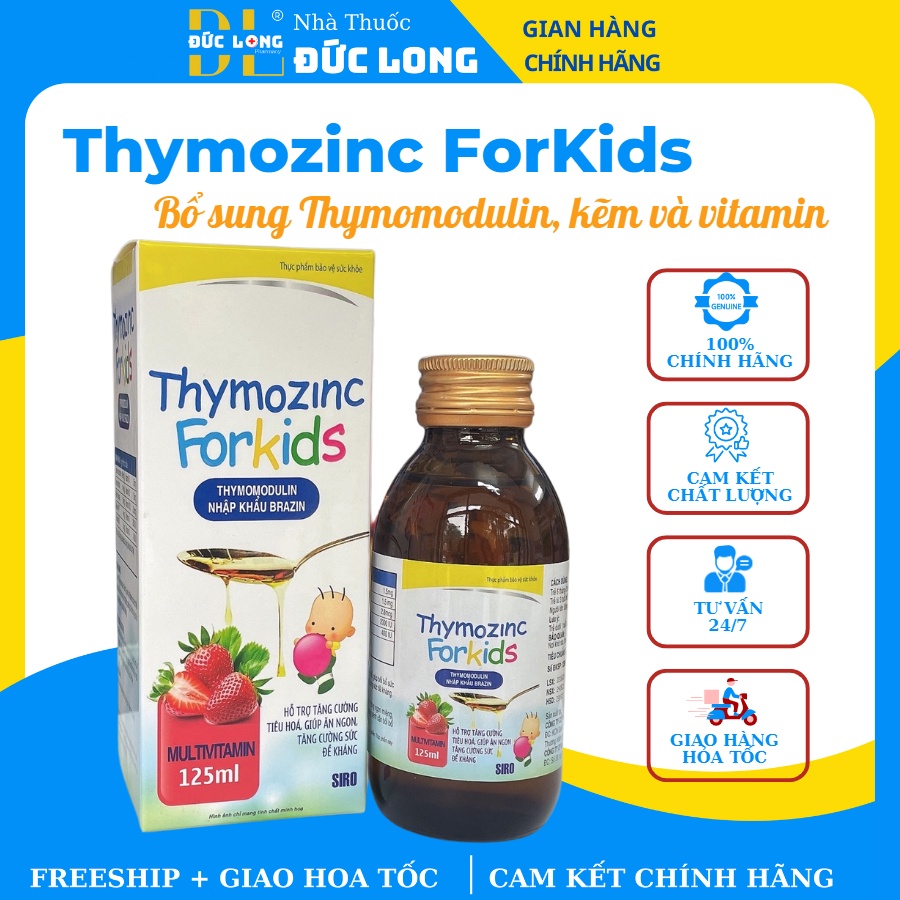 THYMOZINC KIDS chai 125ml giúp tăng sức đề kháng,tăng cường tiêu hoá,giúp cơ thể phát triển khỏe mạnh – Đức Long