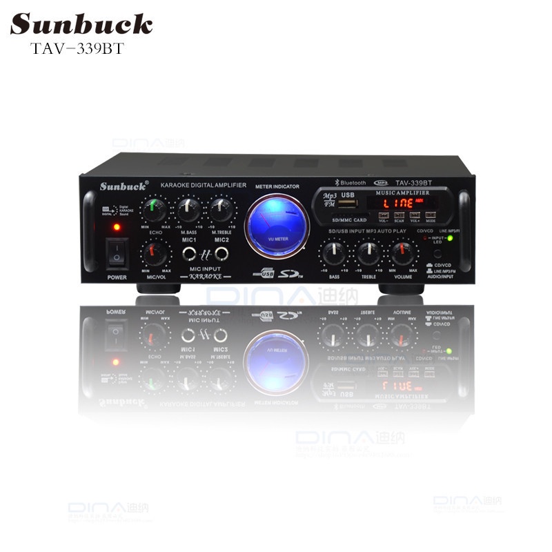 Amply Sunbuck TAV- 339BT công suất lớn, hỗ trợ kết nối bluetooth, chức năng đài FM tích hợp, giao diện USB/SD/...