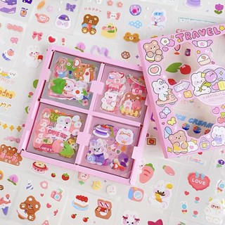 Sticker kute dán bìa sách vở, bình nước, laptop, điện thoại phong cách Hàn Quốc