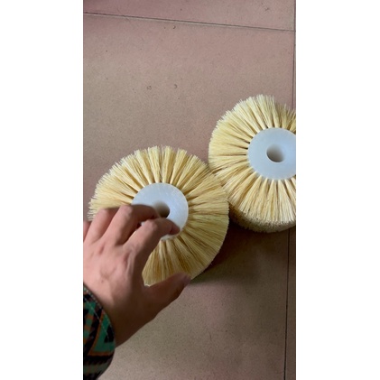Chổi sơ dừa đánh bụi lắp vào máy đánh bóng 2 đầu bản 170x100 lỗ 26mm