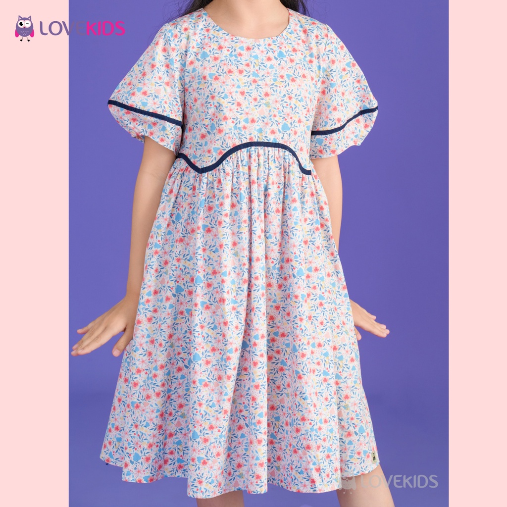 Đầm cộc tay in hoa nhí – Lovekids