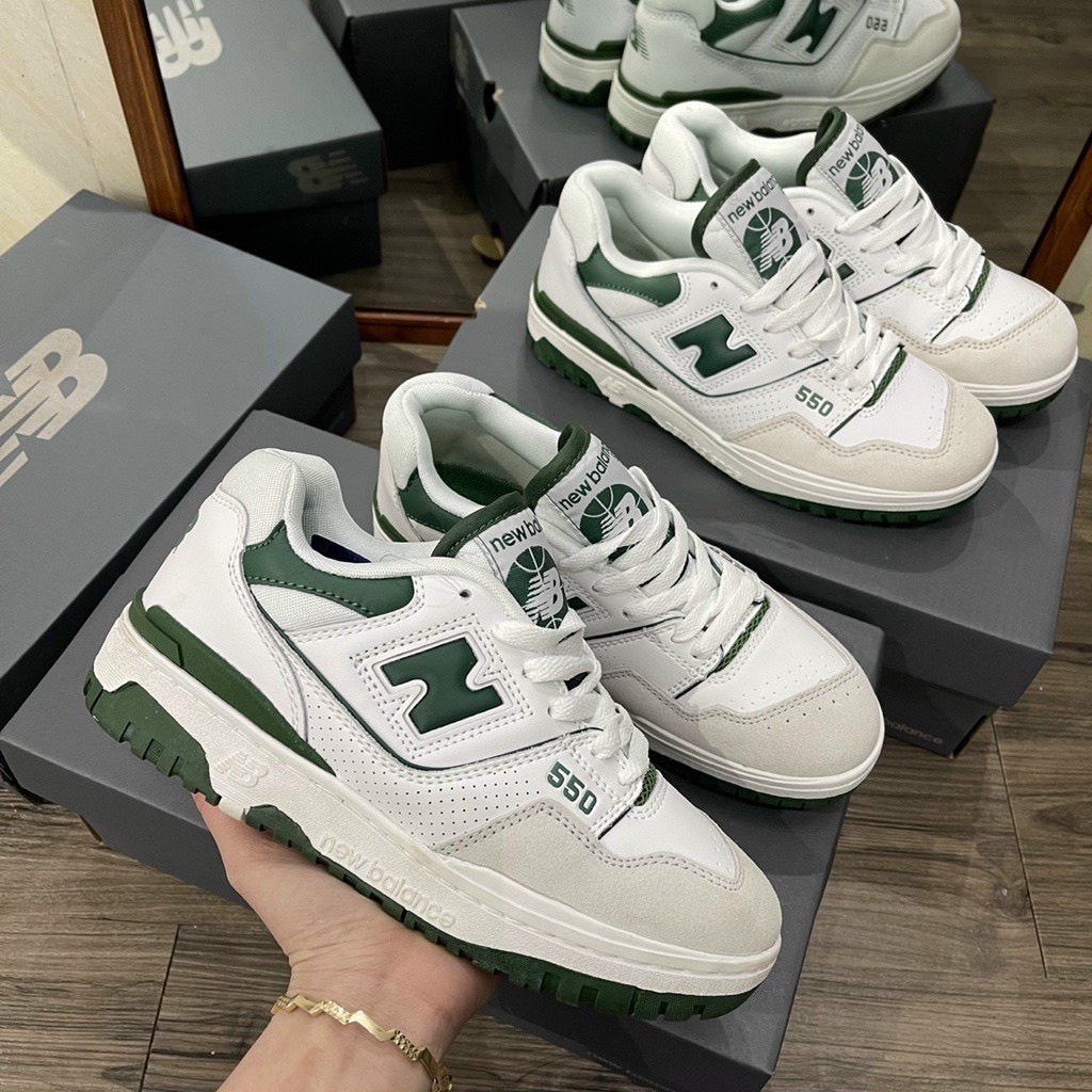 Giày NB 550, New Balance 550 'White Green, White Black' , NB 550 Basic Xanh Đen Trắng full box bill hót 2023 | BigBuy360 - bigbuy360.vn
