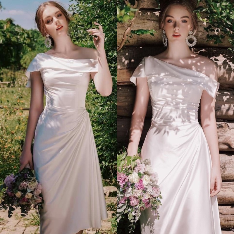 Đầm Dự Tiệc Trễ Vai Màu Trắng Cao Cấp Đủ Size M-L-XL-XXL