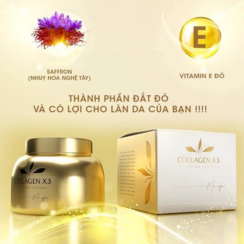 Kem Dưỡng Body Collagen X3 Luxury Spf45+ 250g Đông Anh giúp da mịn màng, trắng sáng