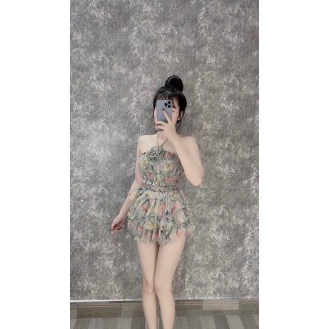 Set váy tầng + áo hoa nhúm