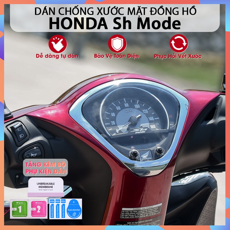 Miếng dán bảo vệ mặt đồng hồ SH Mode 2018-2023 chống trầy xước PPF xe máy Honda SH Mode 2018-2023 trong suốt
