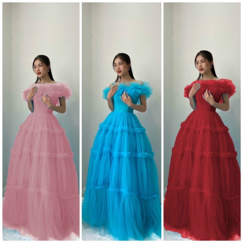 ĐẦM MAXI DÚN TRỄ VAI