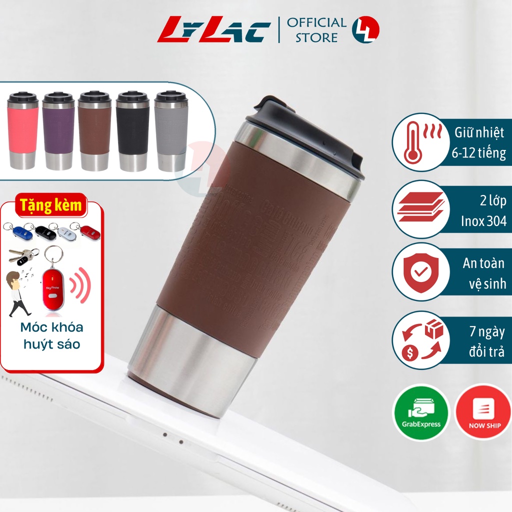 Ly giữ nhiệt Coffee 450ml chống đổ, cốc giữ nhiệt nóng lạnh 12h, bình nước Inox 304 lõi chân không cao cấp - LYLAC