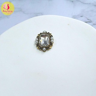 Set 5c Charm đính đá mạ kim dùng làm phu kiện tóc, cài áo, phụ kiện may mặc, kẹ tóc