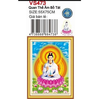 - TRANH ĐÍNH ĐÁ PHẬT MẸ QUAN ÂM VS473 (76*60)