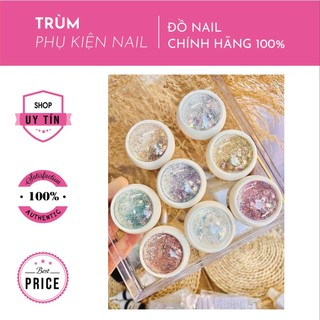 Set nhũ vẩy cá kịm tuyến trang trí móng 8 hũ siêu sáng