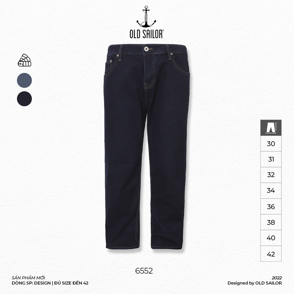 Quần Jeans Nam Trơn OLD SAILOR Form Straight Ống Suông Màu Xanh Bigsize 55-130kg