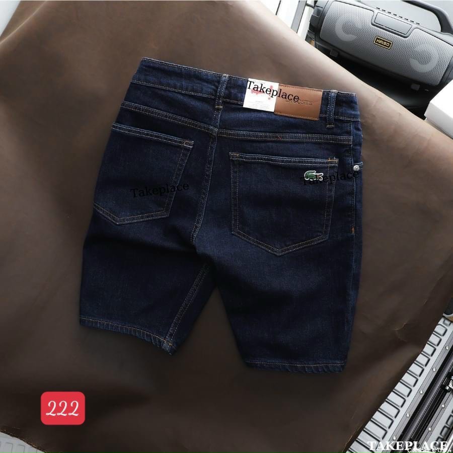 Quần short jean nam cá sấu cá tính, chất bò dày dặn co giãn, chuẩn form chuẩn chất lượng, Hot TS