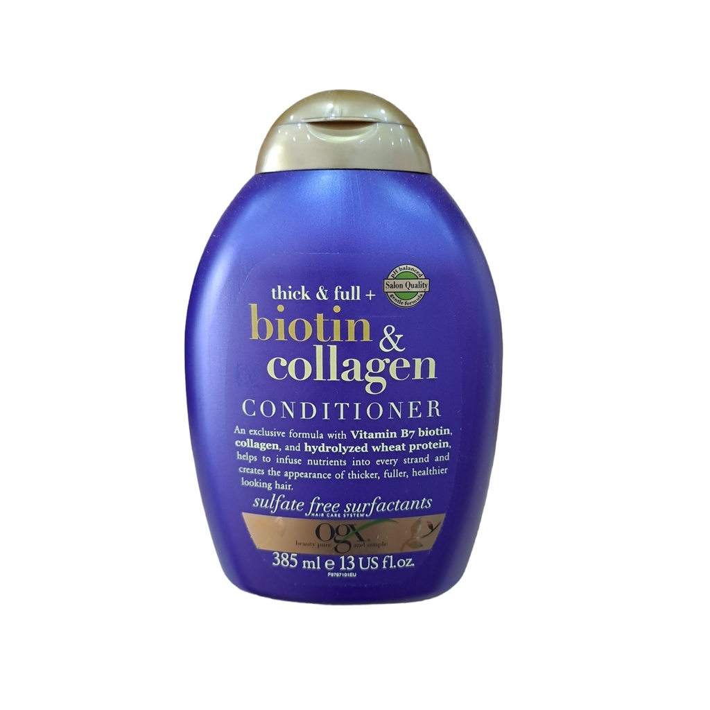 [Chính Hãng] Dầu gội xả Biotin Collagen Thick & Full OGX 385ml dưỡng mọc tóc, giảm gãy rụng