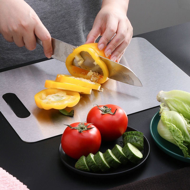 Thớt inox 304 cao cấp kháng khuẩn - chống ẩm mốc độc hại, vệ sinh dễ dàng, tiện lời, cường lực không mùn gỗ, an toàn