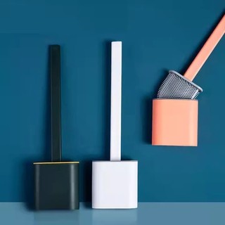 Bộ cọ silicon vệ sinh bồn cầu dán tường - bàn chải chà toilet treo tường