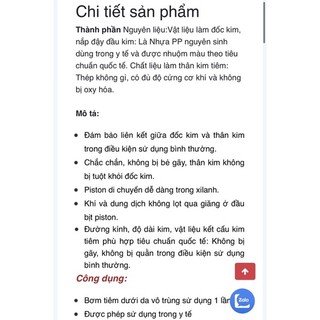 Bơm tiêm 20cc bịch 1 cái