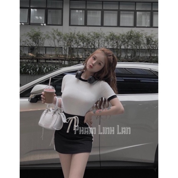 Sét Áo Thun Viền Đen Kèm Chân Váy Ôm Siêu Hot | BigBuy360 - bigbuy360.vn
