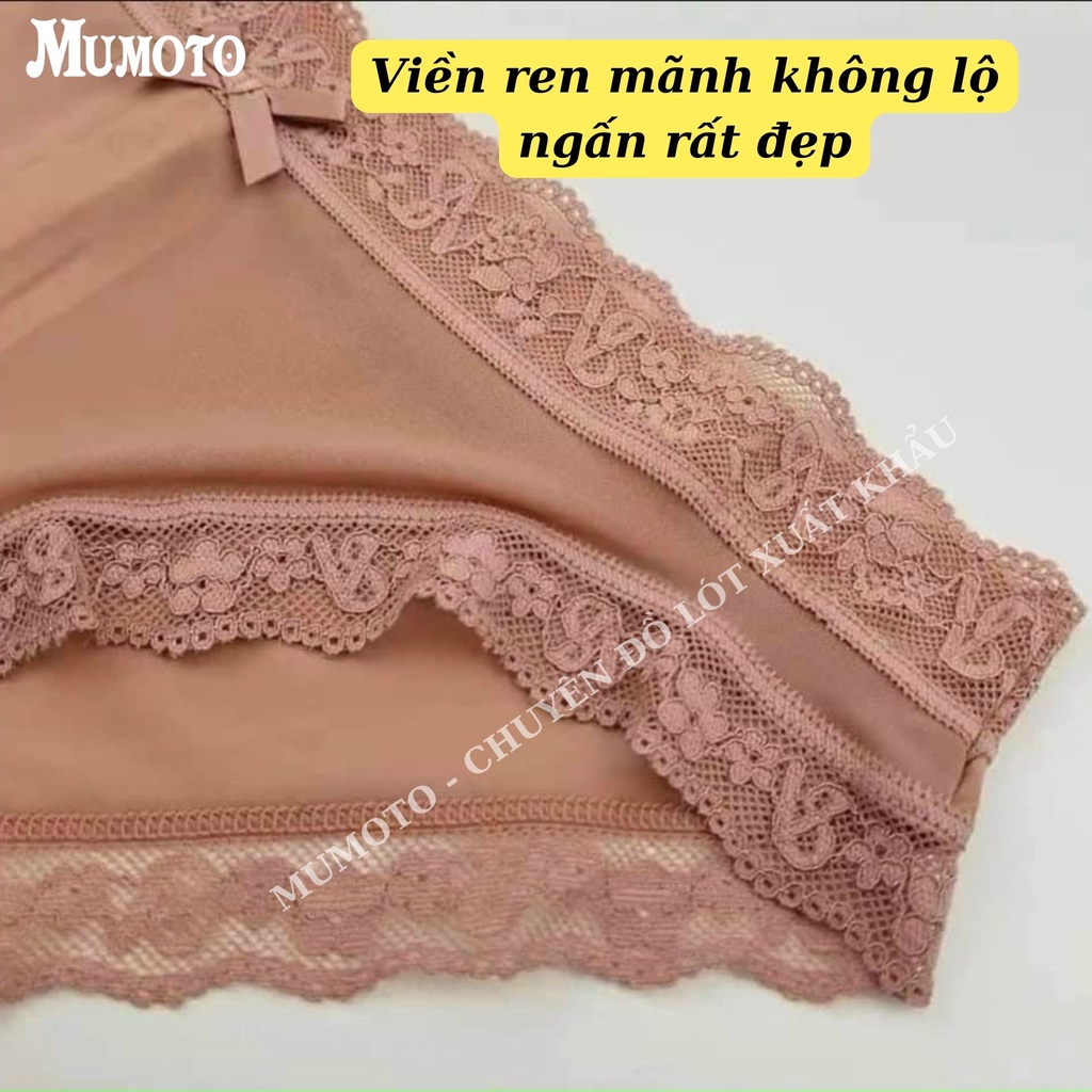 Quần lót nữ thun lạnh VS xuất Âu phối ren siêu mát phom đẹp size đến 70kg VS350 - MUMOTO
