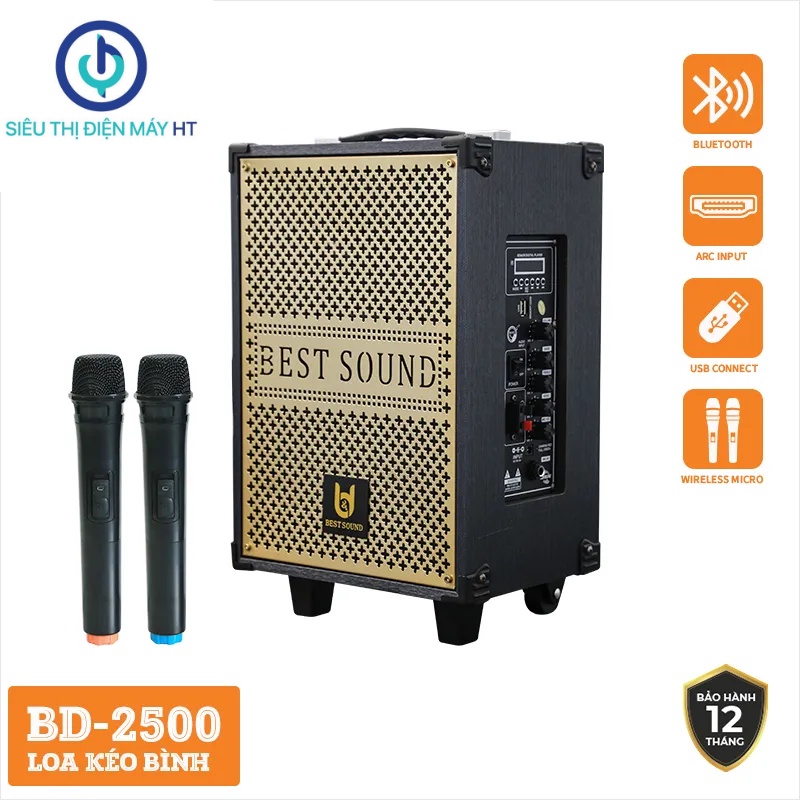 Loa Karaoke Bass 20 BDSOUND BD-2500, Chất liệu gỗ cao cấp, kết nối micro không dây, hàng chính hãng, bảo hành 12 tháng