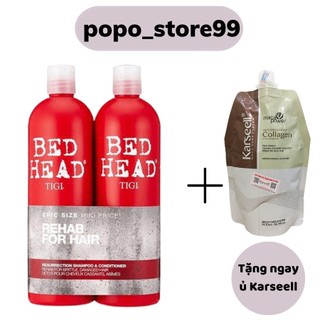 Cặp Dầu Gội - Xả TIGI Bed Head Màu Đỏ Siêu Mượt Tóc Loại 750ml [ SALE MẠNH ] tặng ủ karseell