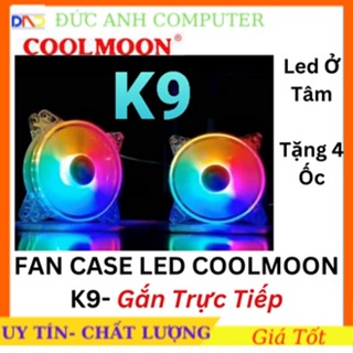 Fan Case - Quạt Fan RGB Coolmoon K9 -Led Ở Tâm- Tặng Kèm 4 Ốc gắn trực